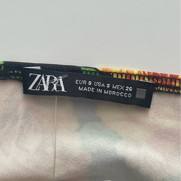 Zara Floral Halter Bodysuit Black Yellow Roses Size S - Picture 8 of 14